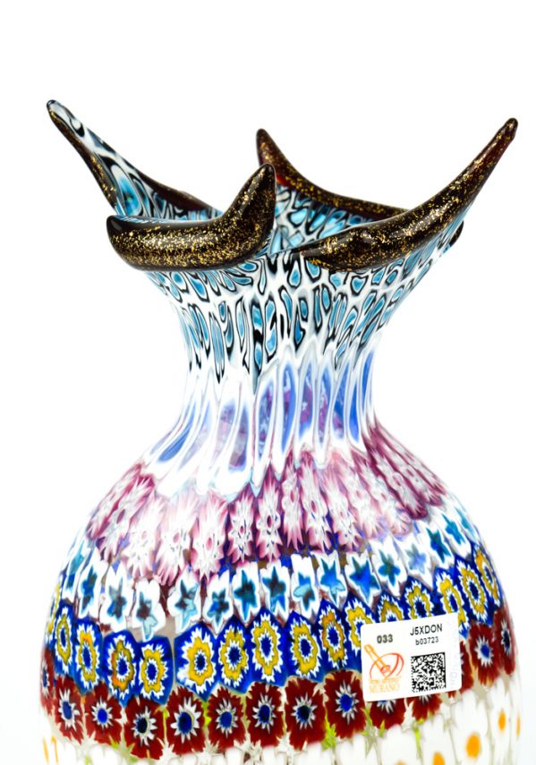 Rivers - Mosaic Vase With Murrina Millefiori And Gold 24kt