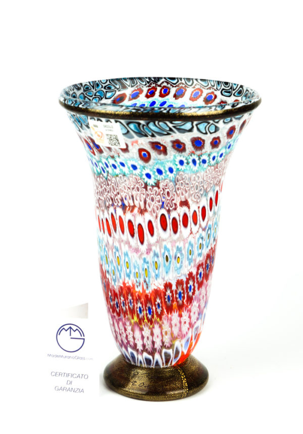 Alibi - Mosaic Vase With Murrina Millefiori And Gold 24kt