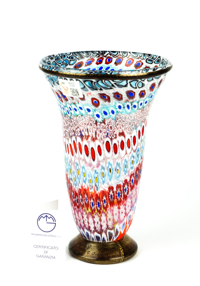 Alibi – Mosaic Vase With Murrina Millefiori And Gold 24kt