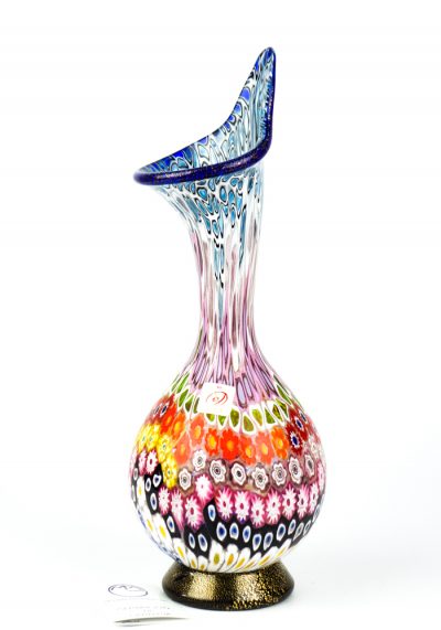 York – Mosaic Vase With Murrina Millefiori And Gold 24kt