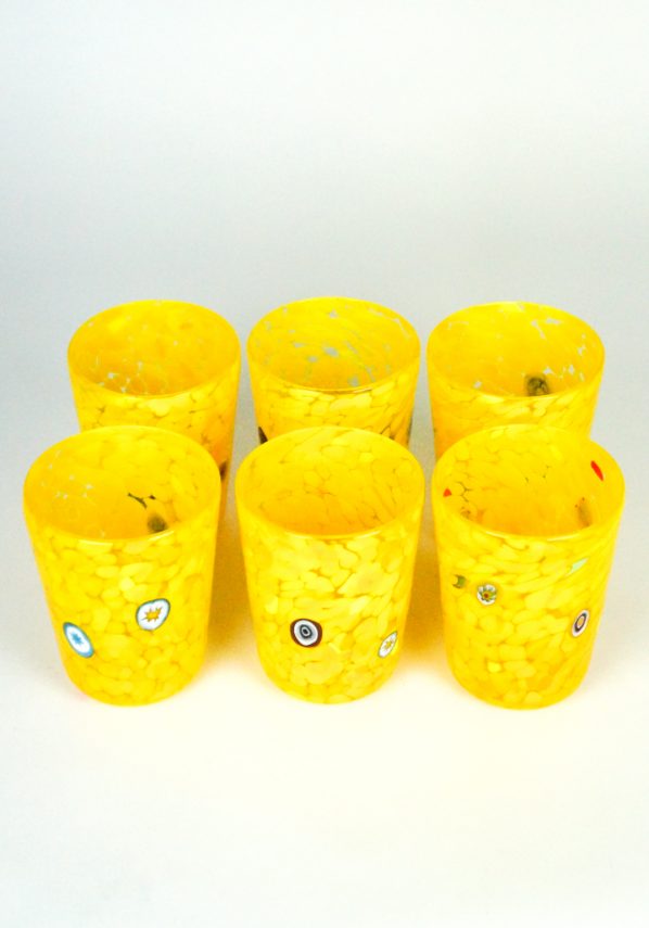 Lemon - Set Of 6 Drinking Glasses Yellow - Murano Tumbler