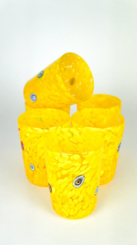 Lemon - Set Of 6 Drinking Glasses Yellow - Murano Tumbler
