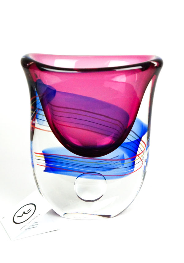 Mura - Sommerso Murano Vase - Rubin Blue