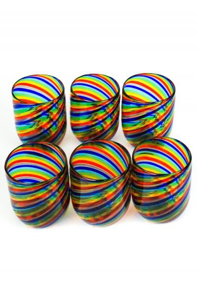 Rainbow - Set Of 6 Tumblers In Murano Glass