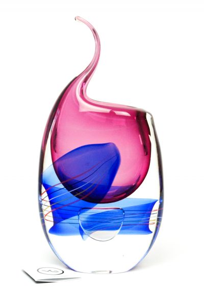 Uncino – Sommerso Murano Vase – Rubin Blue