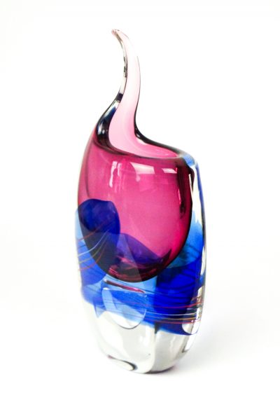Uncino - Sommerso Murano Vase - Rubin Blue
