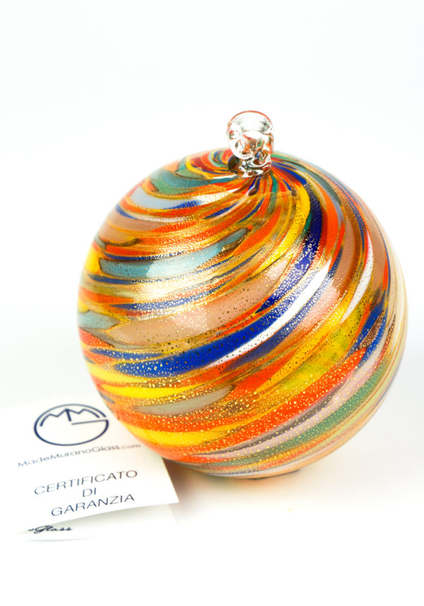 Virginia - Xmas Multicolour Ball With Gold Leaf 24kt