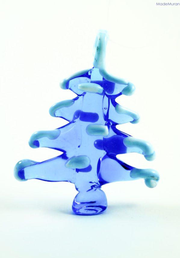 Light Blue Christmas Tree In Murano Glass - Murano Glass Ornaments