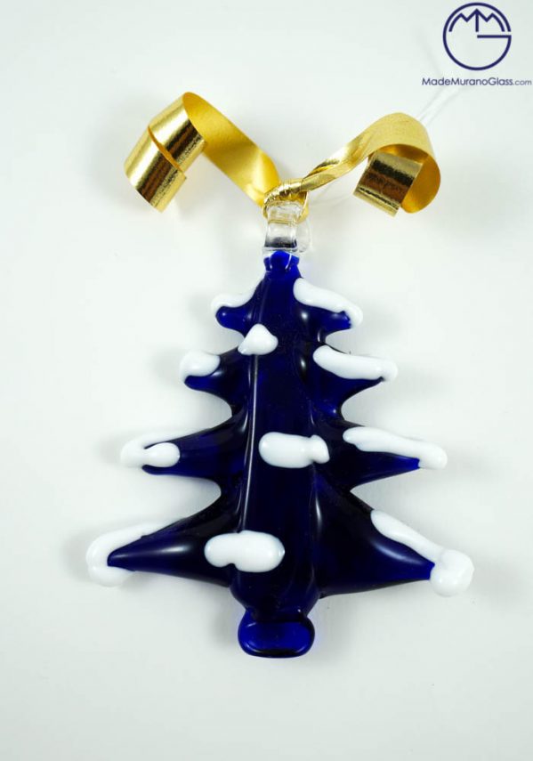 Blue Christmas Tree In Murano Glass - Murano Glass Ornaments