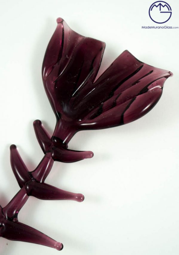 Violet Fishbone In Murano Glass