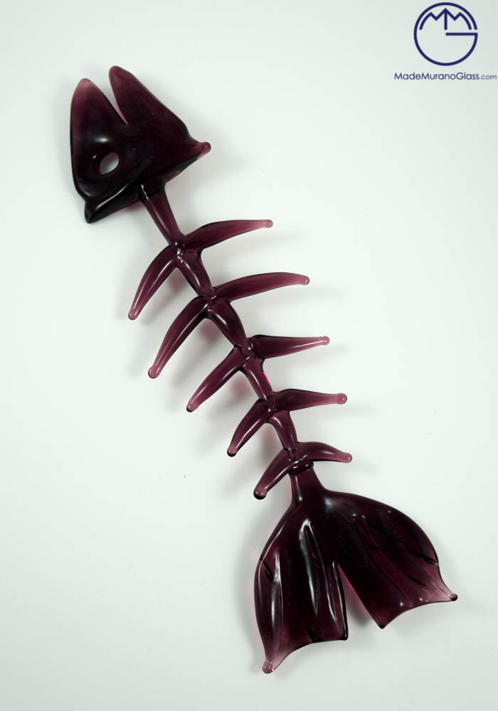 Violet Fishbone In Murano Glass