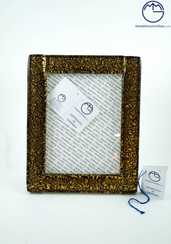 Picture Frame In Murano Glass With Gold 24kt - Size Xl