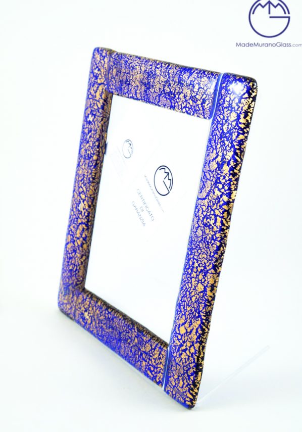 Picture Frame In Murano Glass With Gold 24kt - Size L