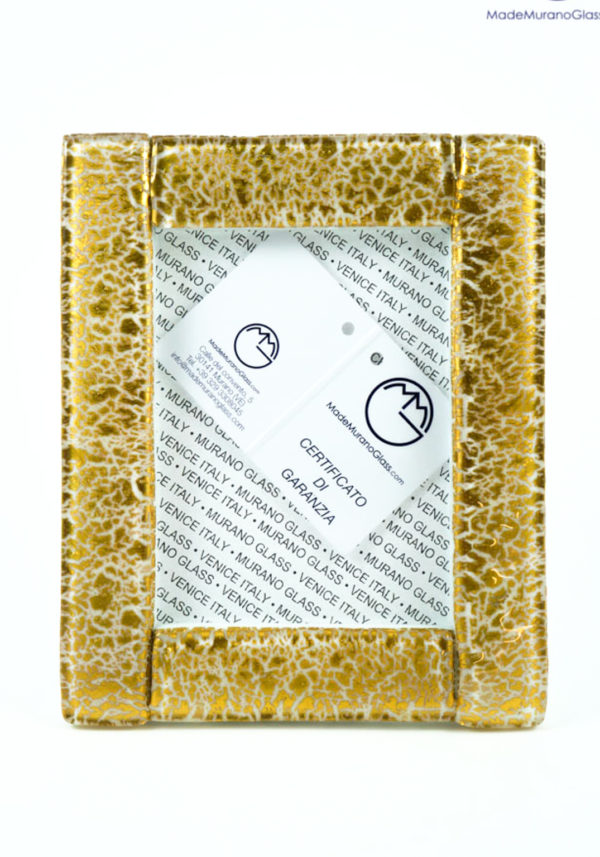 Picture Frame In Murano Glass With Gold 24 Carats - Size M