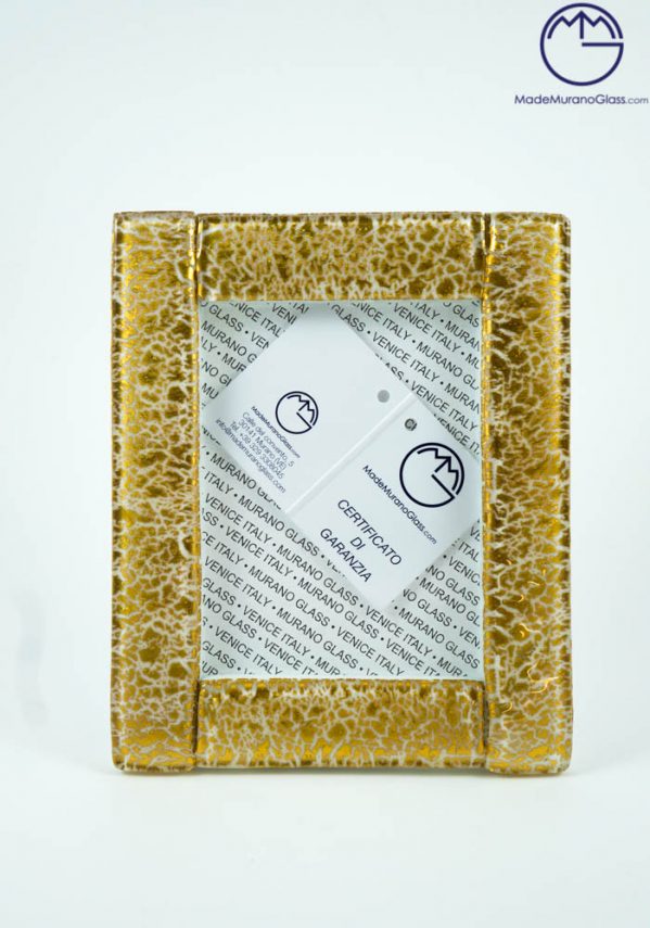 Picture Frame In Murano Glass With Gold 24 Carats - Size M