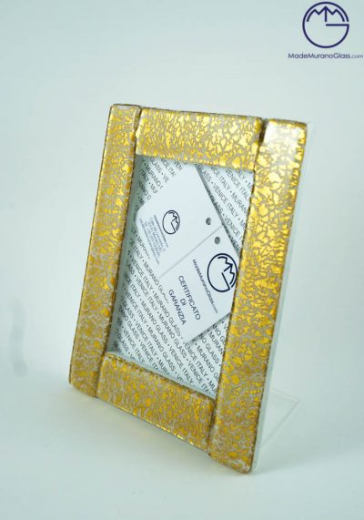 Picture Frame In Murano Glass With Gold 24 Carats - Size M