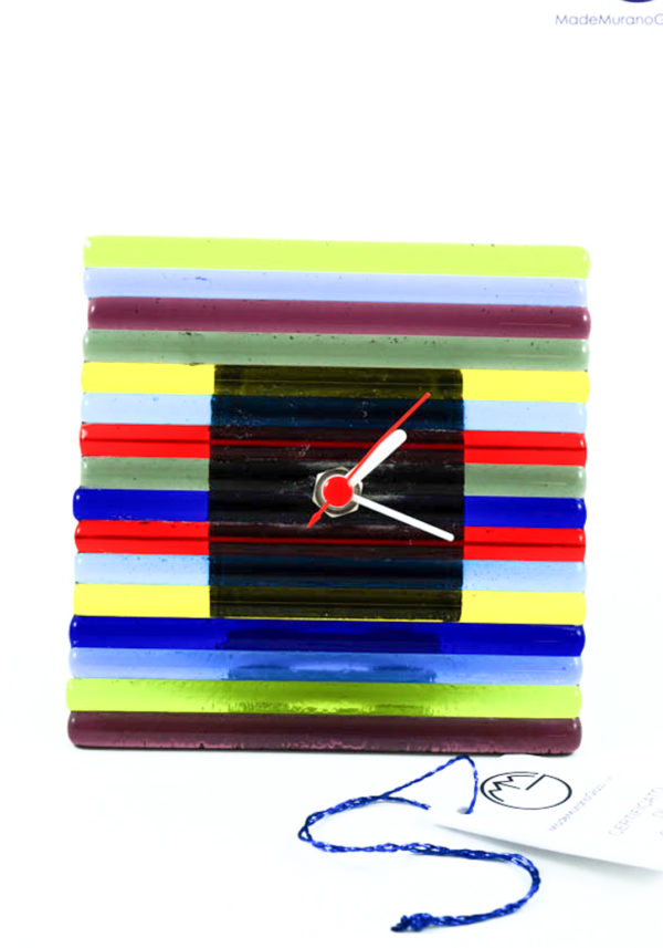 Taos - Table Clock In Murano Glass - Murano Glass Ornaments
