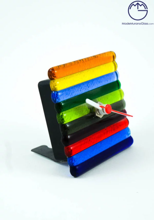 California - Table Clock In Murano Glass - Murano Glass Ornaments