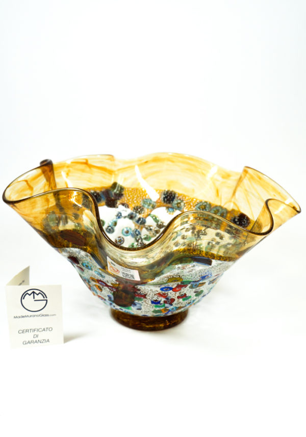 Aura - Amber Venetian Bowl Millefiori