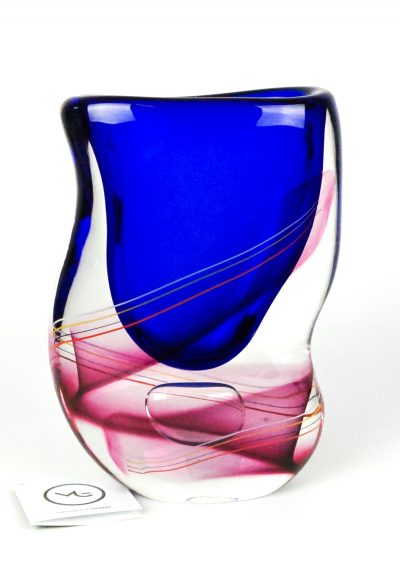 Miah – Sommerso Murano Vase – Blue Rubin