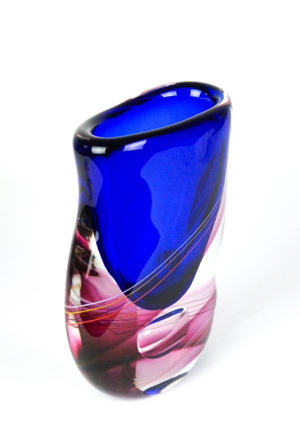 Miah - Sommerso Murano Vase - Blue Rubin