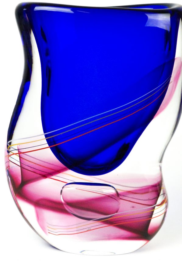 Miah - Sommerso Murano Vase - Blue Rubin
