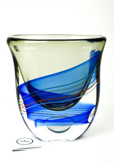 Gael – Sommerso Murano Vase – Grey Blue