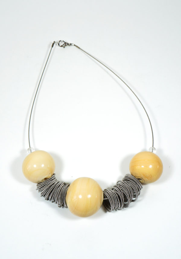Trio - Made Murano Glass Jewelry - Necklace In Venetian Blown Glass