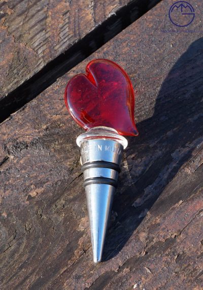 Bottle Stopper Heart In Murano Glass - Master Apa