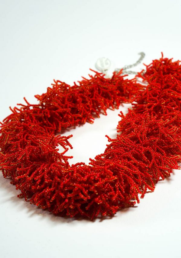 Coral Necklace In Murano Glass - Murano Jewelry