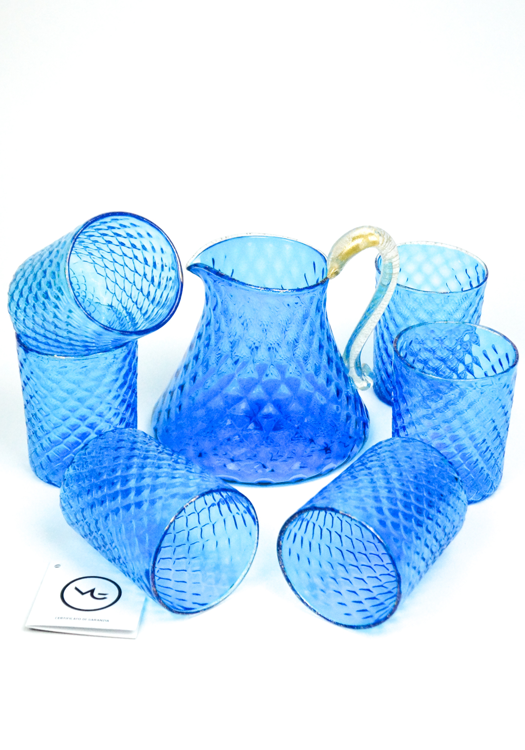 Nabucco Set Of Drinking Glasses Light Blue Tumbler With Jug