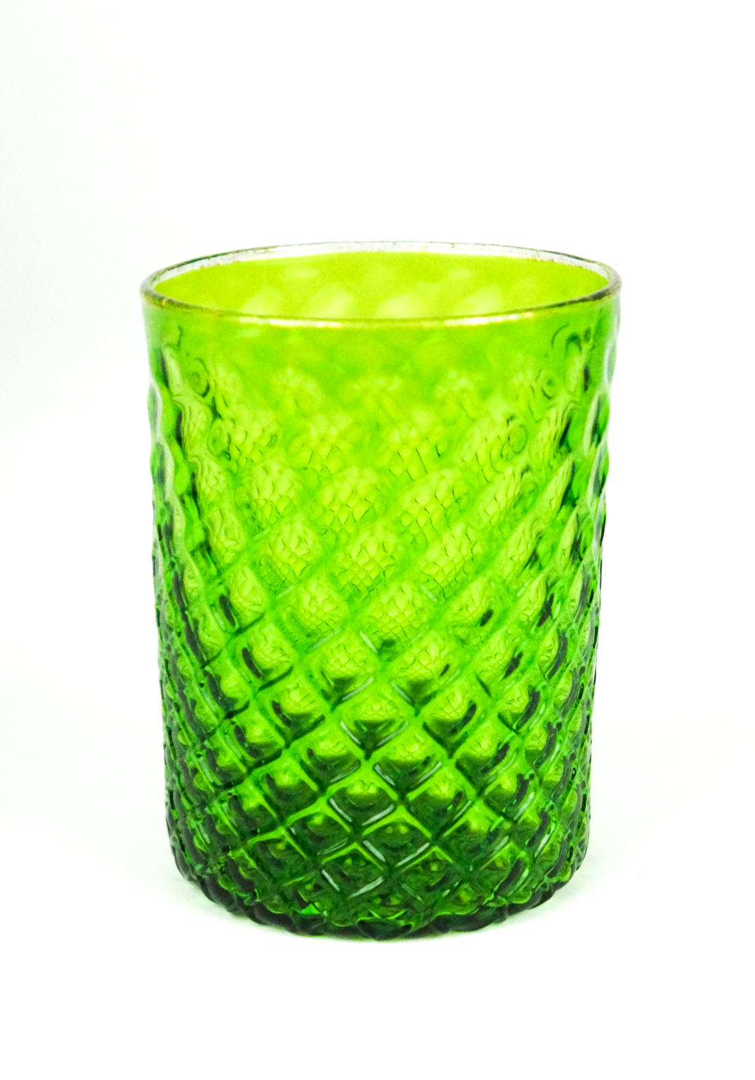 Otello Set Of 6 Drinking Glasses Green Tumbler With Jug Made Murano