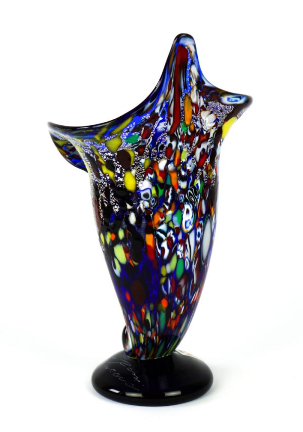 Cornucopia - Murano Glass Vase Fantasy Blue