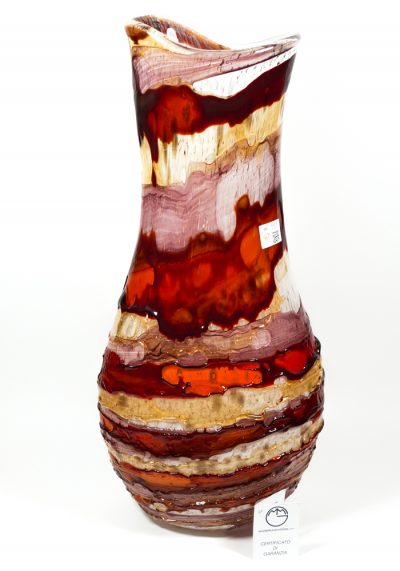 Mitic – Murano Glass Vase Sbruffi Red – Made Murano Glass