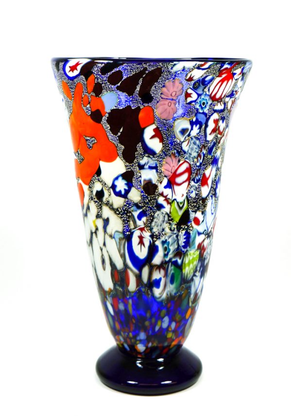 Mose - Vaso Svasato Blu - Made Murano Glass