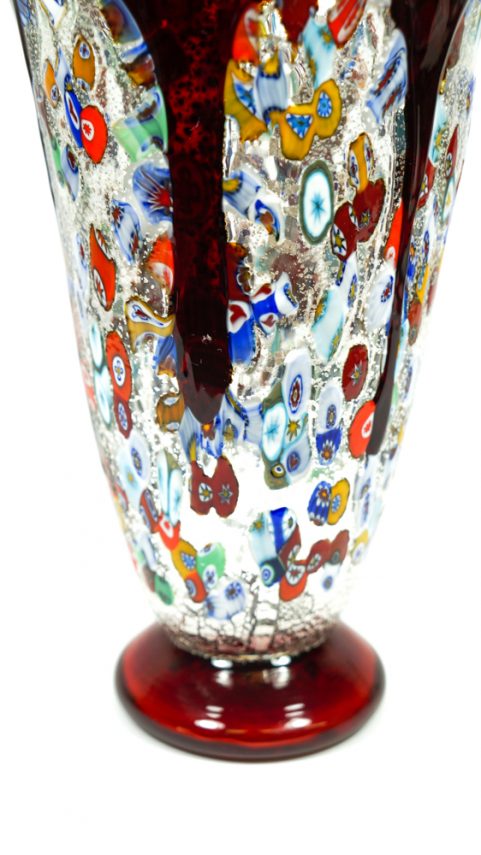 Bocca Di Fuoco - Vaso Colature Rosso - Made Murano Glass