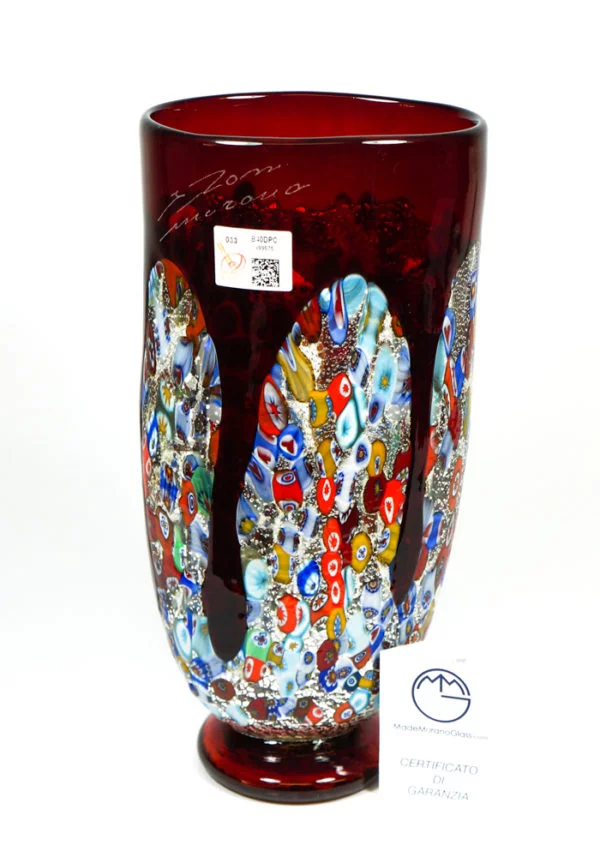 Tempera - Blown Red Murano Vase