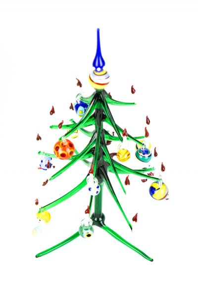 Roy - Green Christmas Tree With Decorations - Murano Glass Ornaments