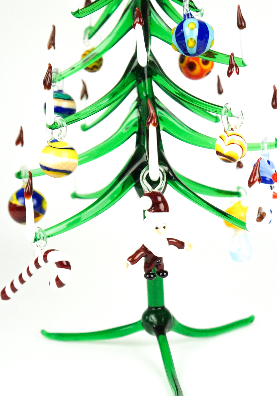 Roy Green Christmas Tree With Decorations Murano Glass Ornaments