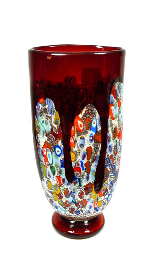 Tempera - Blown Red Murano Vase