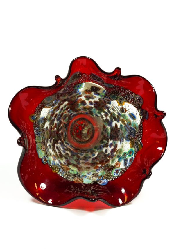 Paina - Murano Glass Blown Vase Red