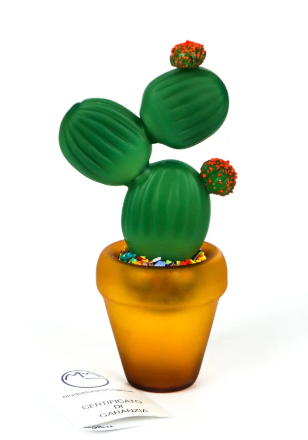 Smara - Plant Of Cactus - Made Murano Glass