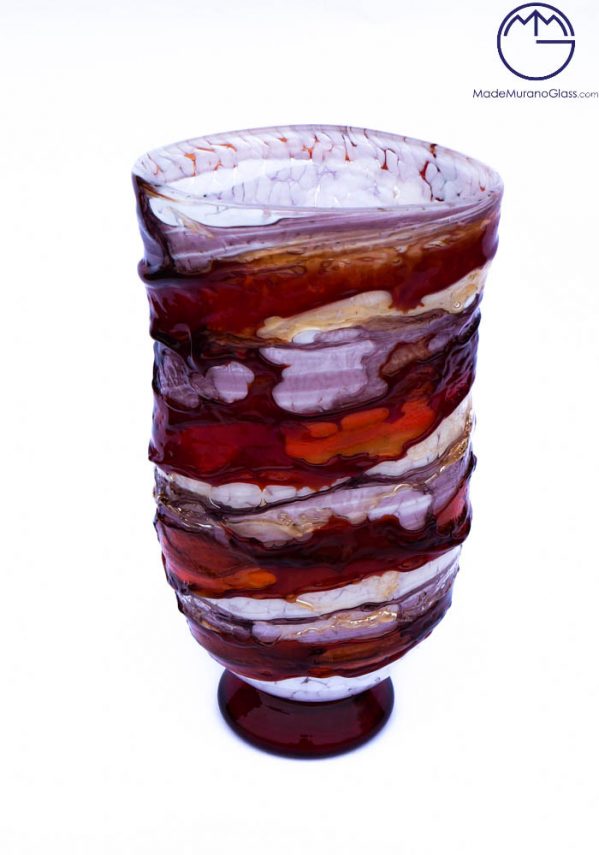 Lava - Murano Glass Vase Sbruffi Red