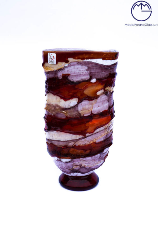 Lava - Murano Glass Vase Sbruffi Red