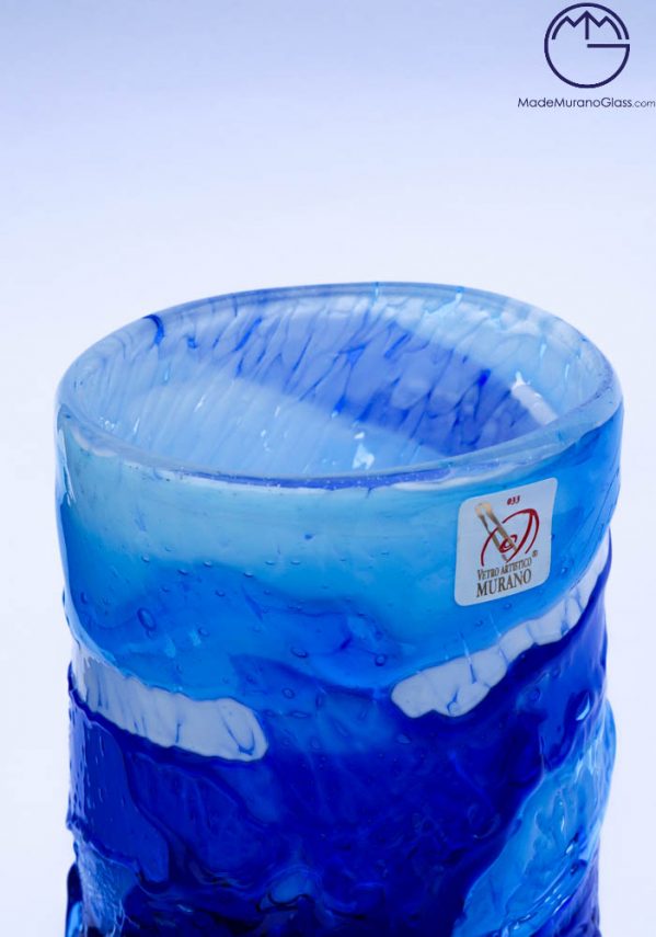 Adriatic - Murano Glass Vase Sbruffi Blue