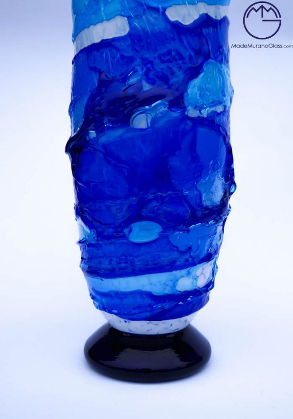 Adriatic - Murano Glass Vase Sbruffi Blue