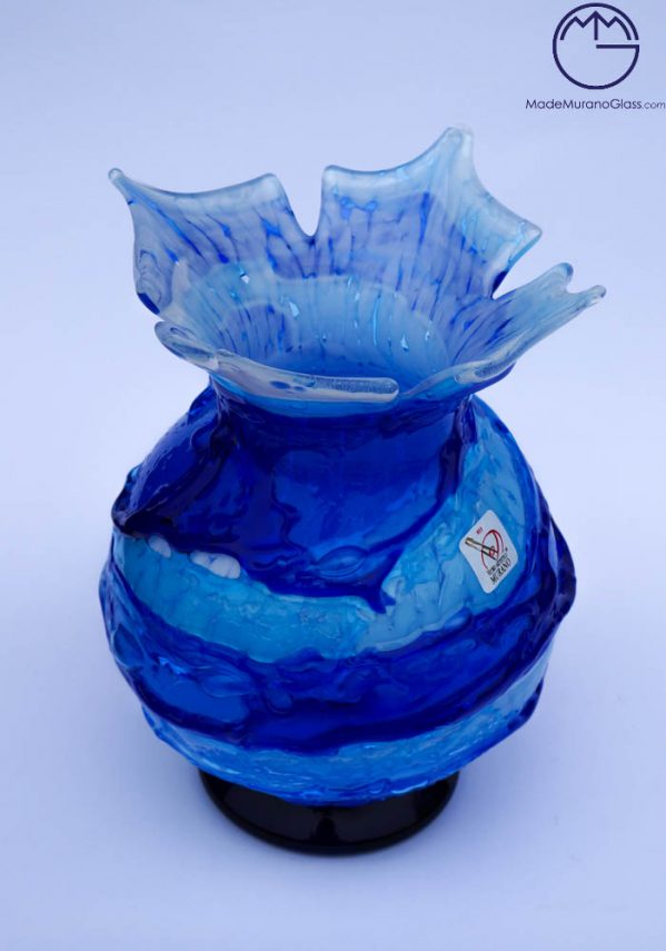 Napoli - Murano Glass Vase Sbruffi Blue
