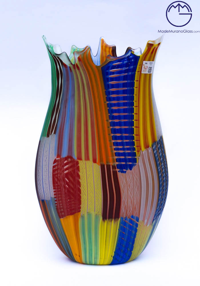 Tessuto - Multicolored Murano Glass Vase 