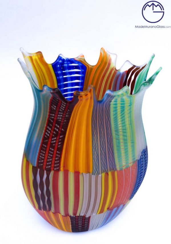 Barcelona - Venetian Glass Vase Carnival Multicolor - Murano Glass