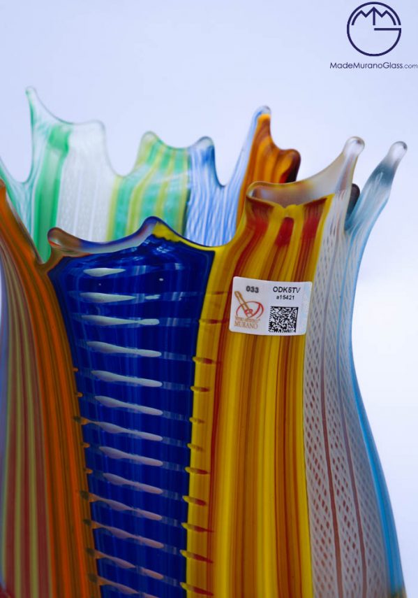 Barcelona - Venetian Glass Vase Carnival Multicolor - Murano Glass